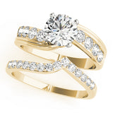 Radiant Bypass Round Diamond Engagement Ring — 9K/18K Gold & Platinum