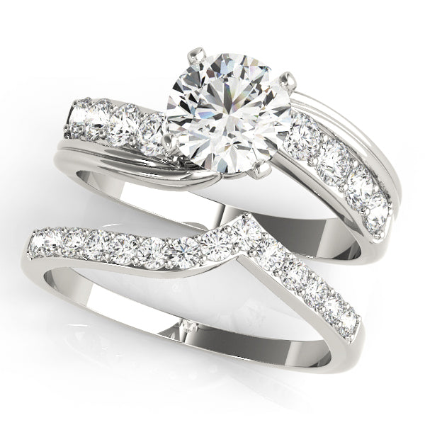 Radiant Bypass Round Diamond Engagement Ring — 9K/18K Gold & Platinum