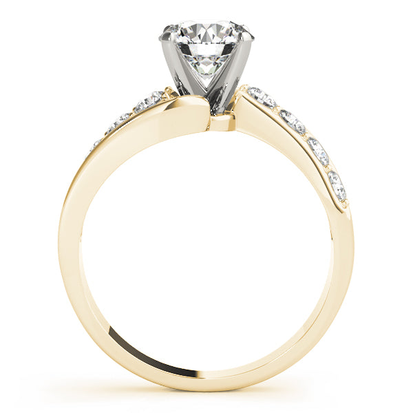 Radiant Bypass Round Diamond Engagement Ring — 9K/18K Gold & Platinum