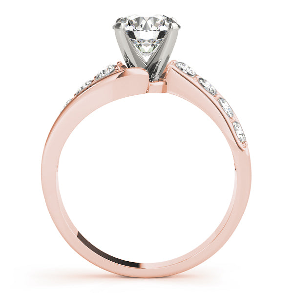 Radiant Bypass Round Diamond Engagement Ring — 9K/18K Gold & Platinum