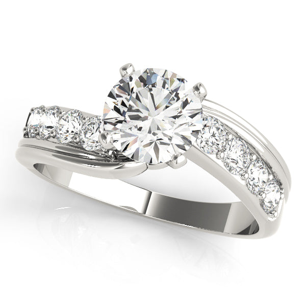 Radiant Bypass Round Diamond Engagement Ring — 9K/18K Gold & Platinum