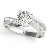 Radiant Bypass Round Diamond Engagement Ring — 9K/18K Gold & Platinum