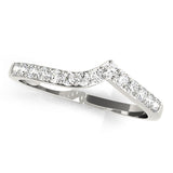Curved Bands Half Eternity Ring in Gold & Platinum