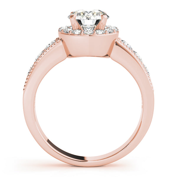 Brilliant Halo Round Diamond Engagement Ring — 9K/18K Gold & Platinum