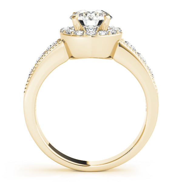 Brilliant Halo Round Diamond Engagement Ring — 9K/18K Gold & Platinum