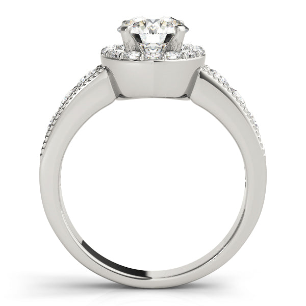 Brilliant Halo Round Diamond Engagement Ring — 9K/18K Gold & Platinum