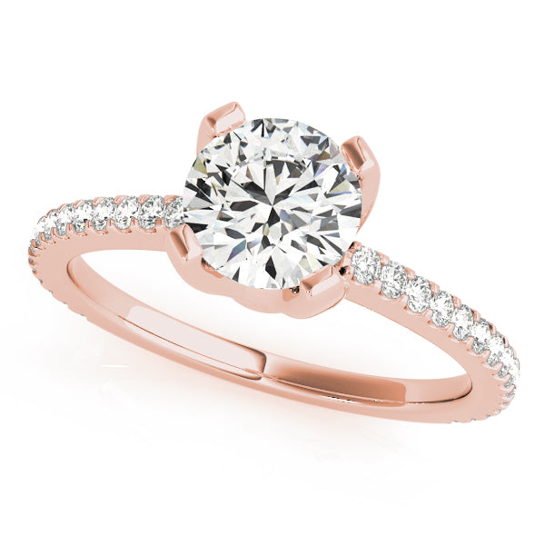 Majestic Prong-Set Round Diamond Engagement Ring — 9K/18K Gold & Platinum