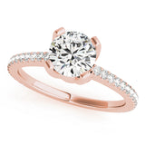Majestic Prong-Set Round Diamond Engagement Ring — 9K/18K Gold & Platinum