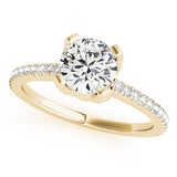 Majestic Prong-Set Round Diamond Engagement Ring — 9K/18K Gold & Platinum