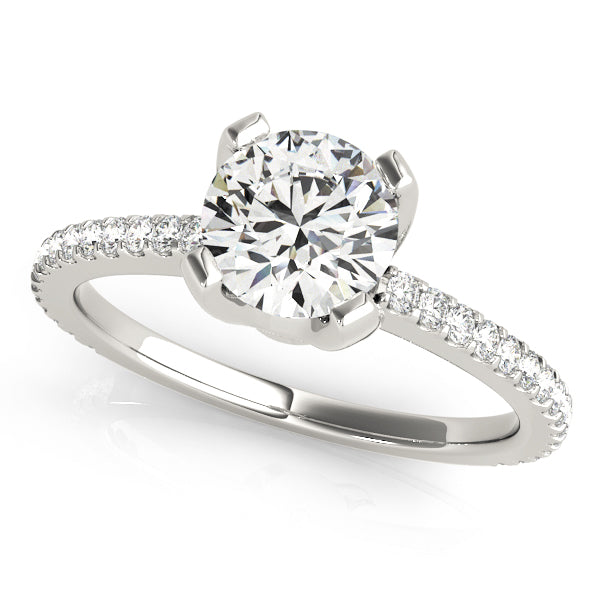 Majestic Prong-Set Round Diamond Engagement Ring — 9K/18K Gold & Platinum