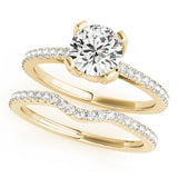 Majestic Prong-Set Round Diamond Engagement Ring — 9K/18K Gold & Platinum