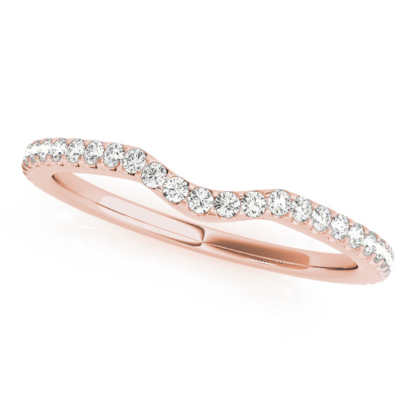 Split Prong Curved Half Eternity Ring in Gold & Platinum