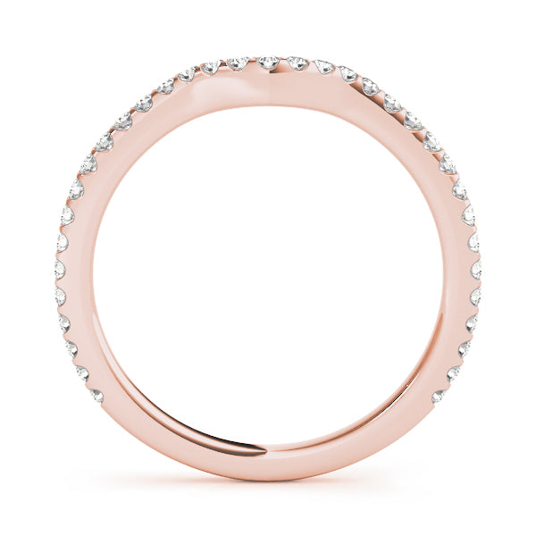 Split Prong Curved Half Eternity Ring in Gold & Platinum