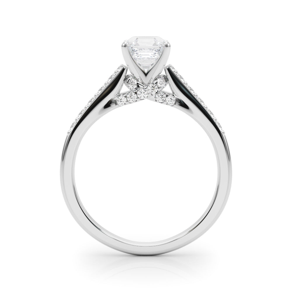 Sculpted Channel-Set Round Diamond Engagement Ring — 9K/18K Gold & Platinum
