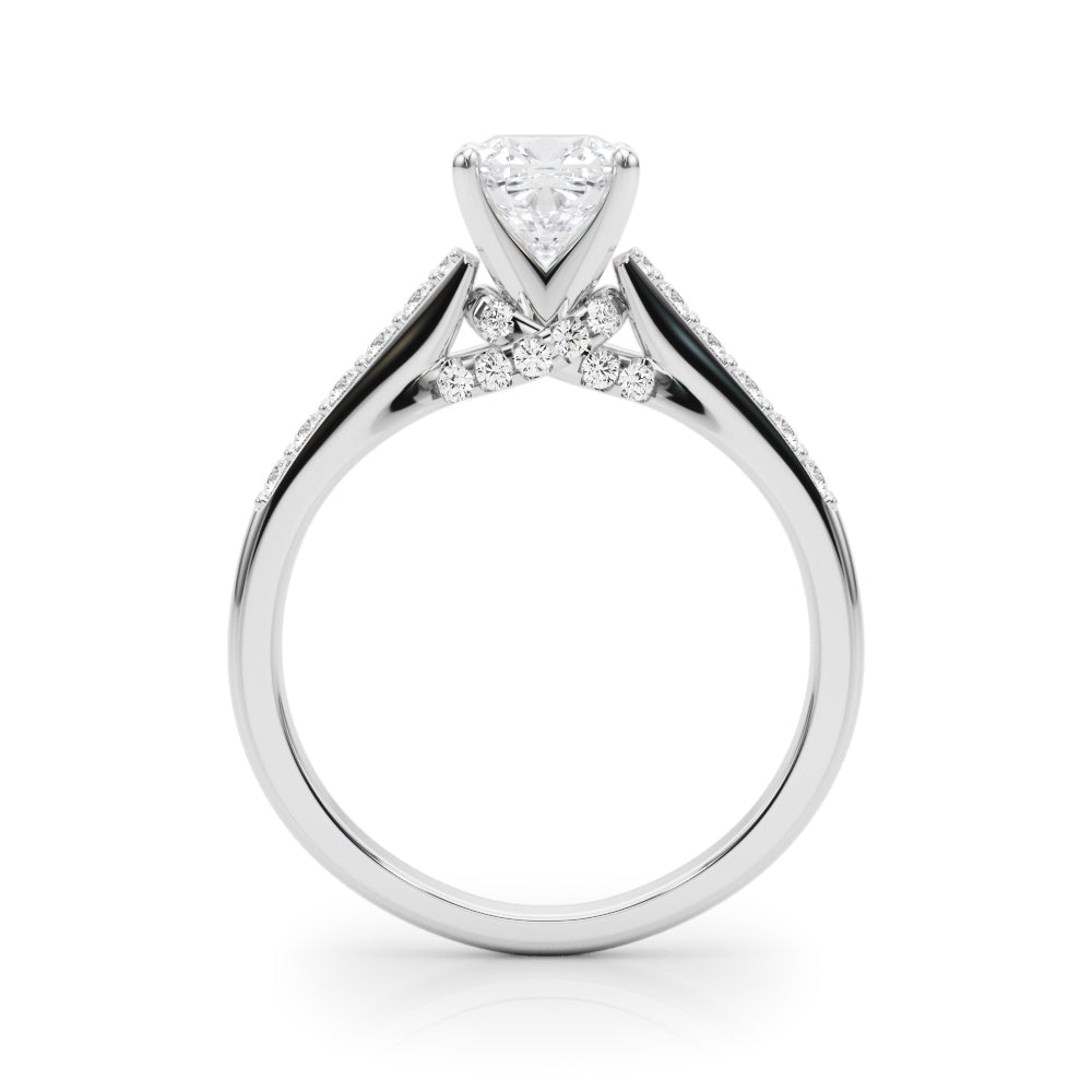 Sculpted Channel-Set Round Diamond Engagement Ring — 9K/18K Gold & Platinum