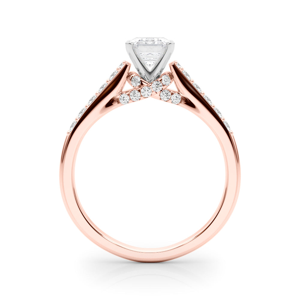 Sculpted Channel-Set Round Diamond Engagement Ring — 9K/18K Gold & Platinum