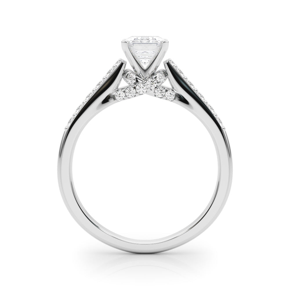 Sculpted Channel-Set Round Diamond Engagement Ring — 9K/18K Gold & Platinum