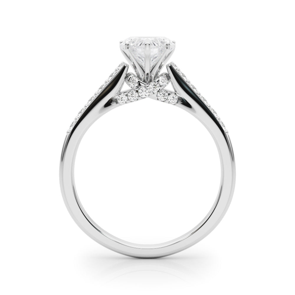 Sculpted Channel-Set Round Diamond Engagement Ring — 9K/18K Gold & Platinum