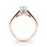 Sculpted Channel-Set Round Diamond Engagement Ring — 9K/18K Gold & Platinum