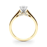 Sculpted Channel-Set Round Diamond Engagement Ring — 9K/18K Gold & Platinum