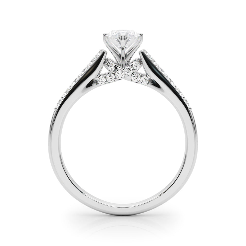 Sculpted Channel-Set Round Diamond Engagement Ring — 9K/18K Gold & Platinum