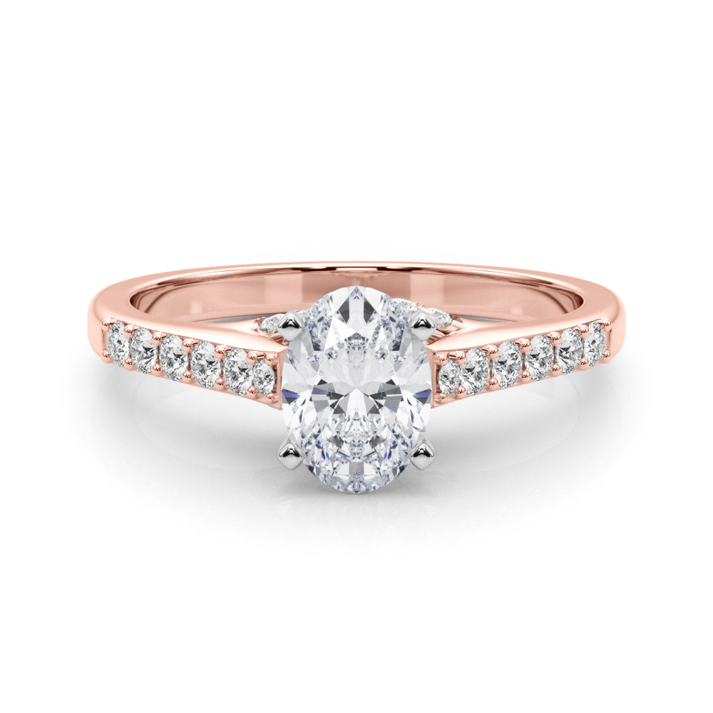 Sculpted Channel-Set Round Diamond Engagement Ring — 9K/18K Gold & Platinum
