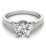 Three-Stone Lab Grown Round Cut Diamond Ring