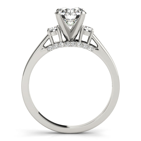 Couture Three-Stone Round Diamond Engagement Ring — 9K/18K Gold & Platinum