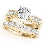 Romantic Channel-Set Round Diamond Engagement Ring — 9K/18K Gold & Platinum