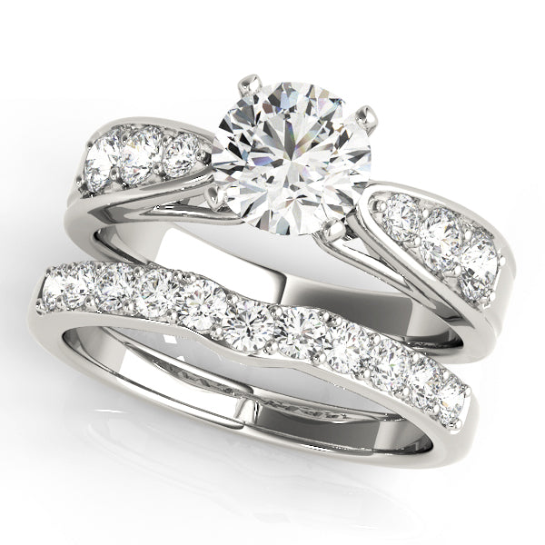 Romantic Channel-Set Round Diamond Engagement Ring — 9K/18K Gold & Platinum