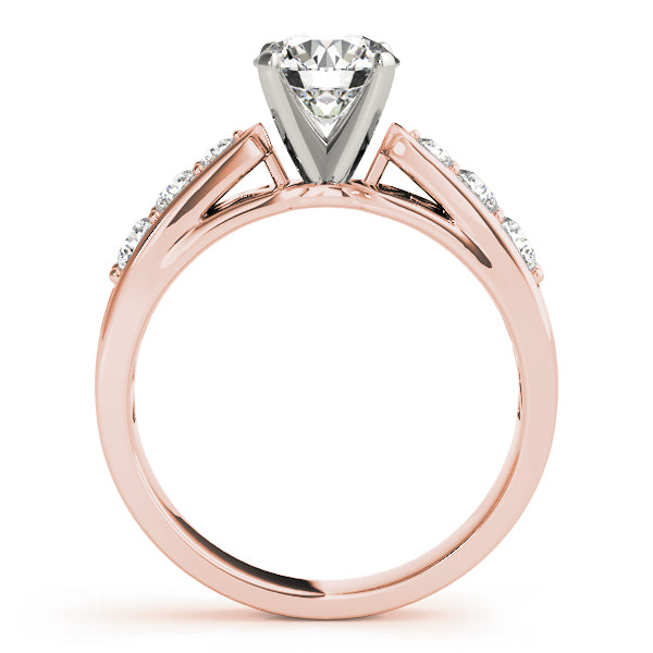 Romantic Channel-Set Round Diamond Engagement Ring — 9K/18K Gold & Platinum