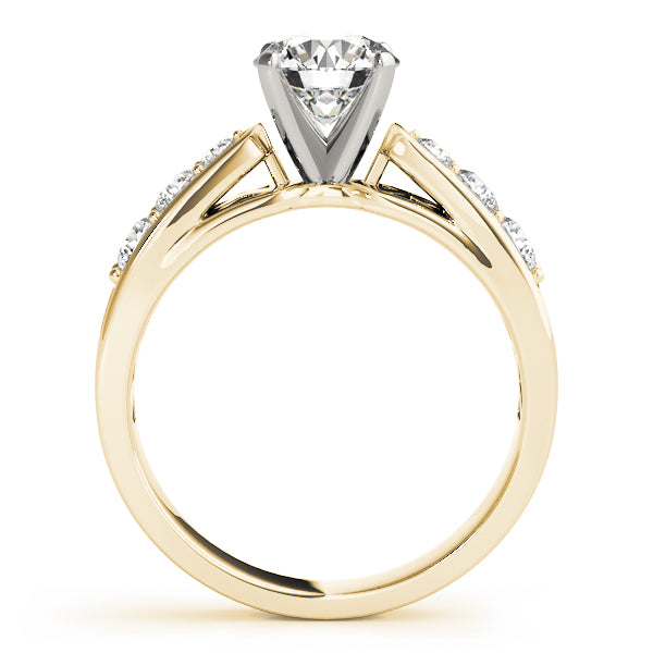 Romantic Channel-Set Round Diamond Engagement Ring — 9K/18K Gold & Platinum