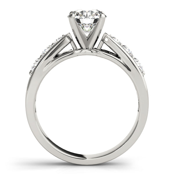 Romantic Channel-Set Round Diamond Engagement Ring — 9K/18K Gold & Platinum