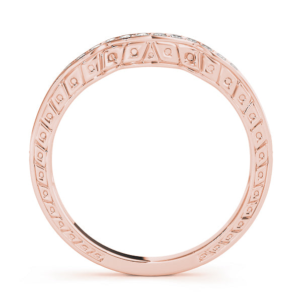 Prong in Channel Curved Half Eternity Ring in Gold & Platinum