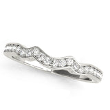 Prong in Channel Curved Half Eternity Ring in Gold & Platinum