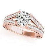 Lustrous Antique Round Diamond Engagement Ring — 9K/18K Gold & Platinum