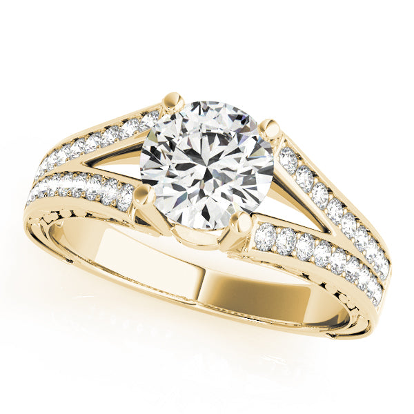 Lustrous Antique Round Diamond Engagement Ring — 9K/18K Gold & Platinum