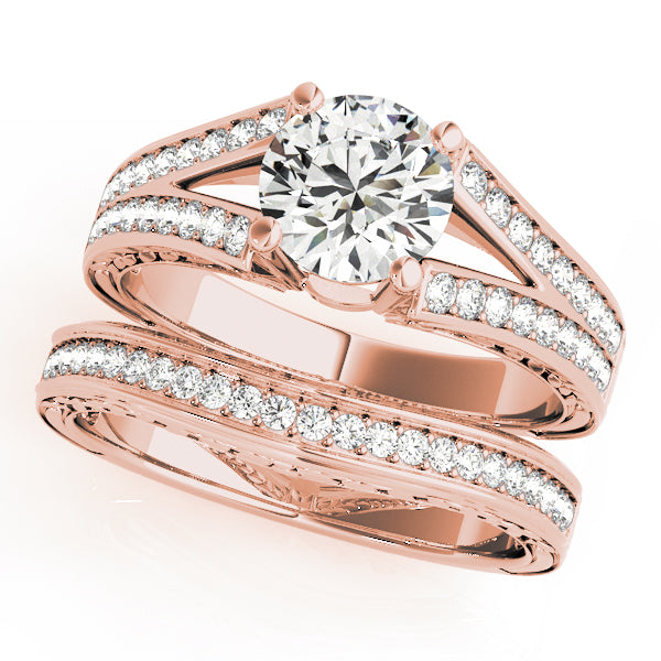 Lustrous Antique Round Diamond Engagement Ring — 9K/18K Gold & Platinum
