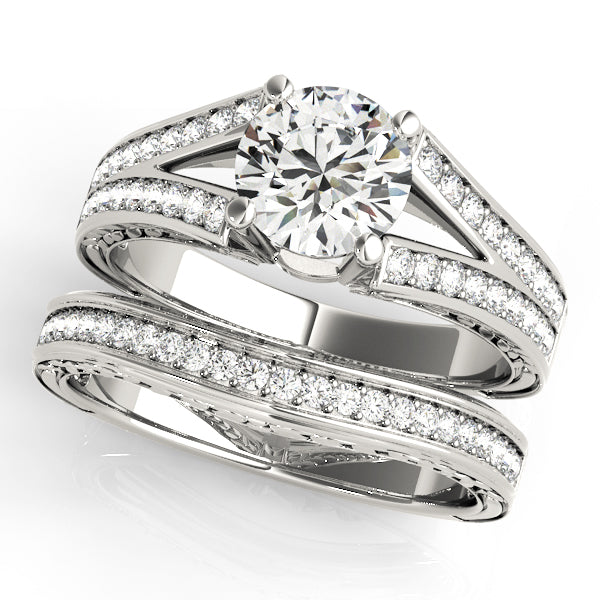 Lustrous Antique Round Diamond Engagement Ring — 9K/18K Gold & Platinum