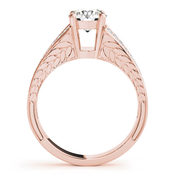 Lustrous Antique Round Diamond Engagement Ring — 9K/18K Gold & Platinum