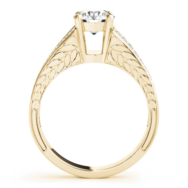Lustrous Antique Round Diamond Engagement Ring — 9K/18K Gold & Platinum