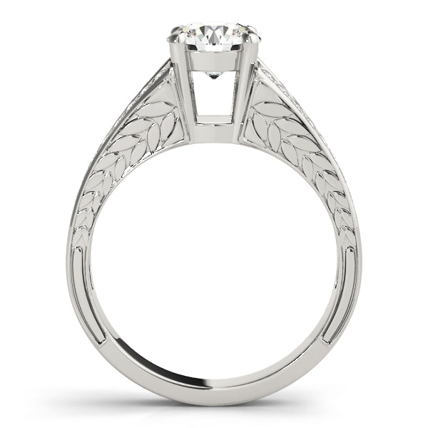 Lustrous Antique Round Diamond Engagement Ring — 9K/18K Gold & Platinum