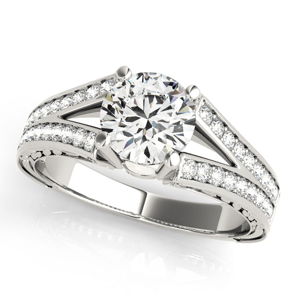Lustrous Antique Round Diamond Engagement Ring — 9K/18K Gold & Platinum