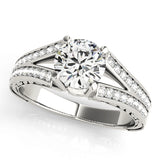 Lustrous Antique Round Diamond Engagement Ring — 9K/18K Gold & Platinum