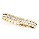 Curved Bands Half Eternity Ring in Gold & Platinum