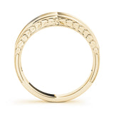Curved Bands Half Eternity Ring in Gold & Platinum