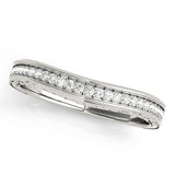 Curved Bands Half Eternity Ring in Gold & Platinum