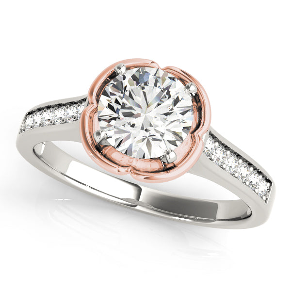 Opulent Prong-Set Round Diamond Engagement Ring — 9K/18K Gold & Platinum