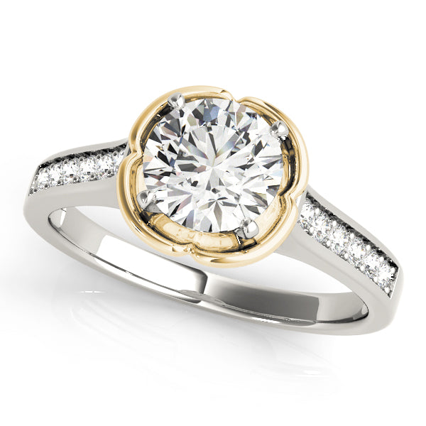 Opulent Prong-Set Round Diamond Engagement Ring — 9K/18K Gold & Platinum