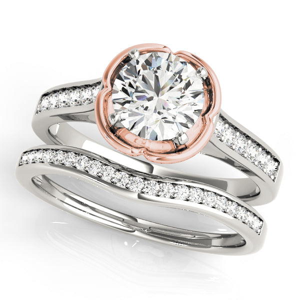Opulent Prong-Set Round Diamond Engagement Ring — 9K/18K Gold & Platinum